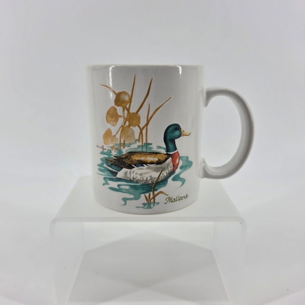 Anchor Hocking Mallard Duck Coffee Mug DE Miller Vintage Japan C8601/633 White